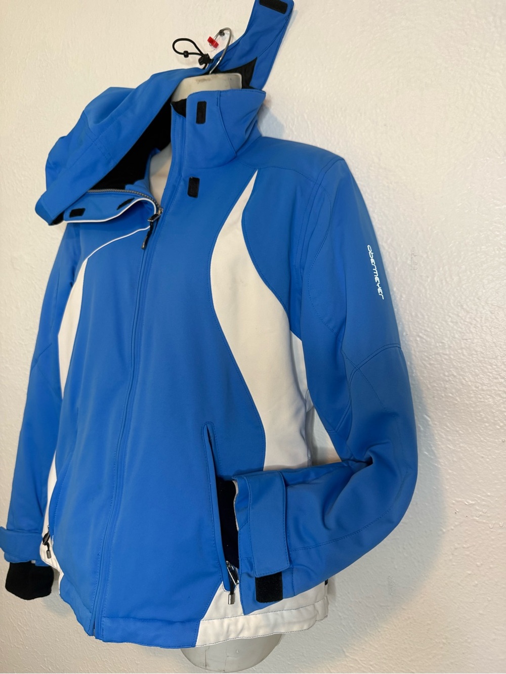 OBERMEYER LADIES SKI WINTER JACKET COAT BLUE/WHITE SIZE 8